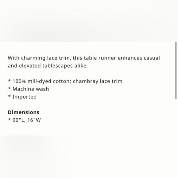 Gorgeous NIB Anthropologie Lilac Marietta Table Runner 16”x 90” - Picture 4 of 4